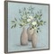 Natural Bouquet II Blue by Julia Purinton 16-in. W x 16-in. H. Canvas Wall Art Print Framed in Grey